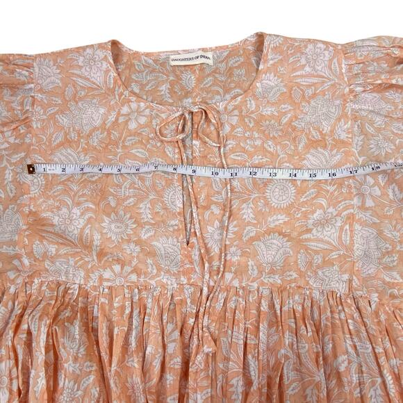 Daughters of India Kyra Maxi Dress Apricot Size XL Floral Boho Romantic - Picture 9 of 13